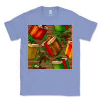 Colony Blue christmas gift box seamless pattern Classic Tee - BundleAndBundleShop