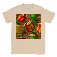 Mushroom christmas gift box seamless pattern Classic Tee - BundleAndBundleShop