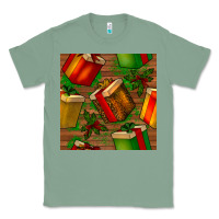 Sage christmas gift box seamless pattern Classic Tee - BundleAndBundleShop