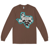 Chestnut Texas Map Cowhide Turquoise Gemstone Long Sleeve Tee - Bettercallsaul