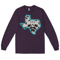Plum Texas Map Cowhide Turquoise Gemstone Long Sleeve Tee - Bettercallsaul