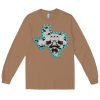 Toasted Coconut Texas Map Cowhide Turquoise Gemstone Long Sleeve Tee - Bettercallsaul