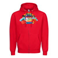 Red Hello Pre School Zipper Hoodie - AdoDesignShop