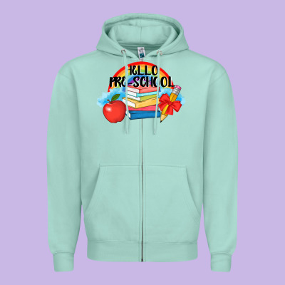 Hello Pre School Zipper Hoodie Designed By Adodesignshop