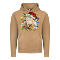 Vintage Camel charolais cattle cow with christmas lights and hat Vintage Hoodie - RanaPortraitStore