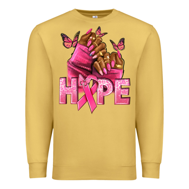 Hope Breast Cancer Nails Premium Sweatshirt by NancyCooperArtShop | Teevron