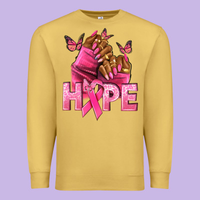 Hope Breast Cancer Nails Premium Sweatshirt Designed By Nancycooperartshop