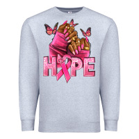 Heather Grey Hope Breast Cancer nails Premium Sweatshirt - NancyCooperArtShop