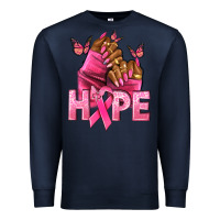 Navy Hope Breast Cancer nails Premium Sweatshirt - NancyCooperArtShop