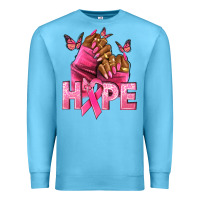 Ocean Blue Hope Breast Cancer nails Premium Sweatshirt - NancyCooperArtShop