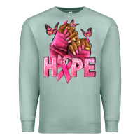 Seafoam Hope Breast Cancer nails Premium Sweatshirt - NancyCooperArtShop