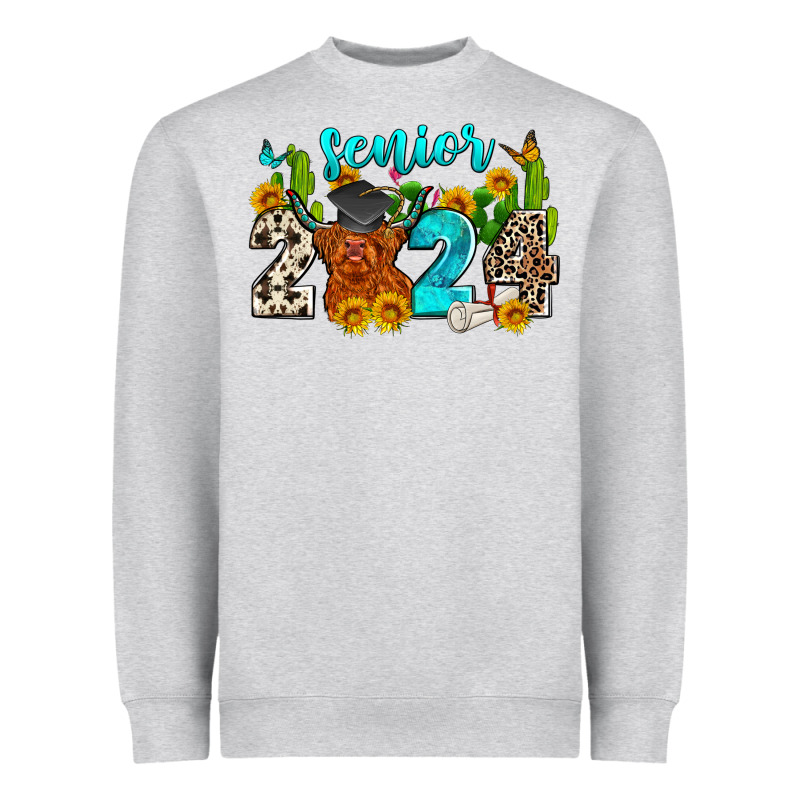 Senior 2024 Cow Heavyweight Sweatshirt by Zillion Design Studio | Teevron