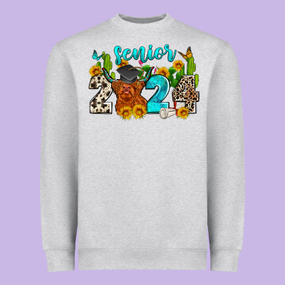 Senior 2024 Cow Heavyweight Sweatshirt Designed By Zillion Design Studio
