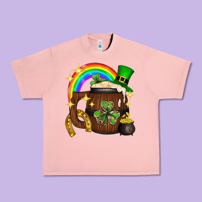 St. Patricks Day Barrel Beer Urban Heavy Tee Designed By Neo Western