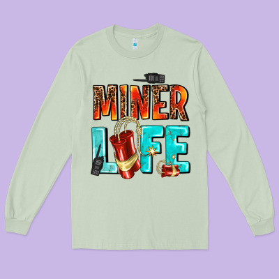 Miner Life Long Sleeve Tee Designed By Adodesignshop