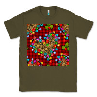 Army Green christmas lights and leopard hearts seamless pattern Classic Tee - BundleAndBundleShop