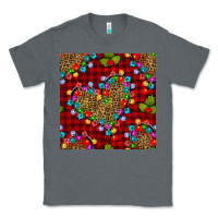 Charcoal Heather christmas lights and leopard hearts seamless pattern Classic Tee - BundleAndBundleShop