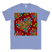 Colony Blue christmas lights and leopard hearts seamless pattern Classic Tee - BundleAndBundleShop