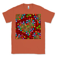 Copper christmas lights and leopard hearts seamless pattern Classic Tee - BundleAndBundleShop