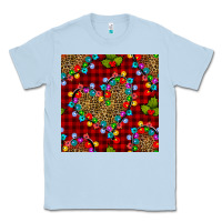 Dusty Blue christmas lights and leopard hearts seamless pattern Classic Tee - BundleAndBundleShop