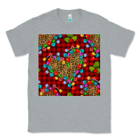 Heather Grey christmas lights and leopard hearts seamless pattern Classic Tee - BundleAndBundleShop