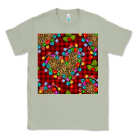 Matcha christmas lights and leopard hearts seamless pattern Classic Tee - BundleAndBundleShop
