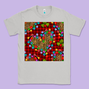 Christmas Lights And Leopard Hearts Seamless Pattern Classic Tee Designed By Bundleandbundleshop