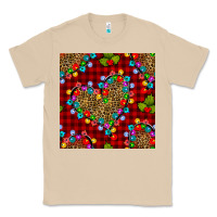 Mushroom christmas lights and leopard hearts seamless pattern Classic Tee - BundleAndBundleShop