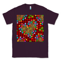 Plum christmas lights and leopard hearts seamless pattern Classic Tee - BundleAndBundleShop