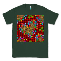 Sports Green christmas lights and leopard hearts seamless pattern Classic Tee - BundleAndBundleShop