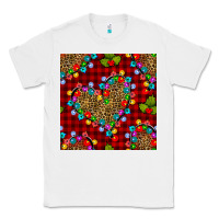 White christmas lights and leopard hearts seamless pattern Classic Tee - BundleAndBundleShop