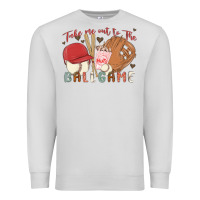 Dove Grey take me out to the ballgame Premium Sweatshirt - MaliasSmallBusiness