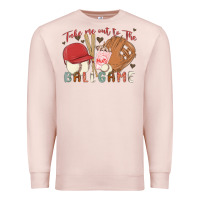 Pale Pink take me out to the ballgame Premium Sweatshirt - MaliasSmallBusiness