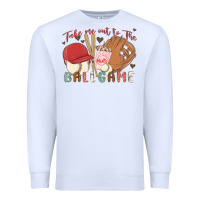 White take me out to the ballgame Premium Sweatshirt - MaliasSmallBusiness