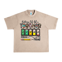 French Oak battery life of a teacher monday friday Urban Heavy Tee - CowhideDigitalArt