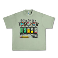 Oil Green battery life of a teacher monday friday Urban Heavy Tee - CowhideDigitalArt