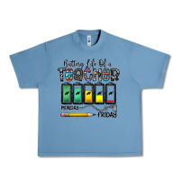 Pebble Blue battery life of a teacher monday friday Urban Heavy Tee - CowhideDigitalArt