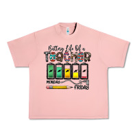 Salmon battery life of a teacher monday friday Urban Heavy Tee - CowhideDigitalArt