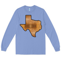 Colony Blue Texas Map Western Horsehide Pattern Long Sleeve Tee - Bettercallsaul