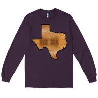 Plum Texas Map Western Horsehide Pattern Long Sleeve Tee - Bettercallsaul