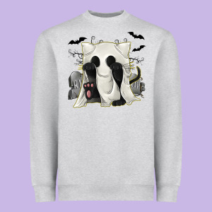 Ghost Cat Heavyweight Sweatshirt Designed By Texasbilliewilder