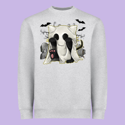 Ghost Cat Heavyweight Sweatshirt Designed By Texasbilliewilder