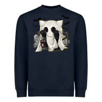 Navy Ghost Cat Heavyweight Sweatshirt - texasbilliewilder
