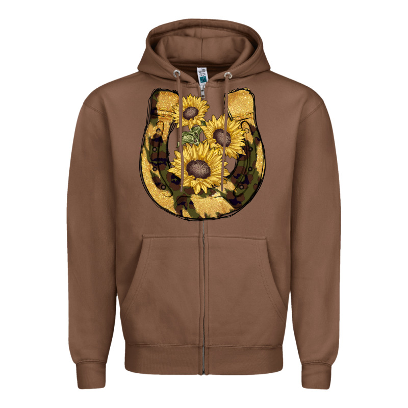 Horseshoe Sunflower Camouflage Zipper Hoodie by AdoDesignShop | Teevron