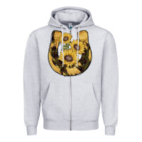 Heather Grey horseshoe sunflower camouflage Zipper Hoodie - AdoDesignShop