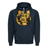 Navy horseshoe sunflower camouflage Zipper Hoodie - AdoDesignShop