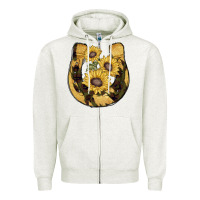 Oatmeal Heather horseshoe sunflower camouflage Zipper Hoodie - AdoDesignShop