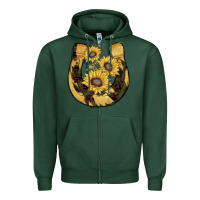 Sports Green horseshoe sunflower camouflage Zipper Hoodie - AdoDesignShop