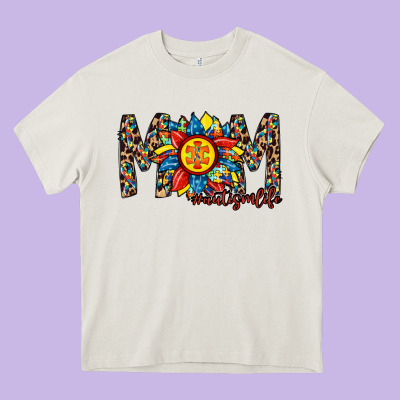 Mom Autism Heavy Core Tee Designed By Racoondesign