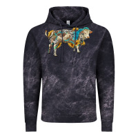 Cloud Black charolais bull with sunflowers and gemstone western patterns Vintage Hoodie - RanaPortraitStore